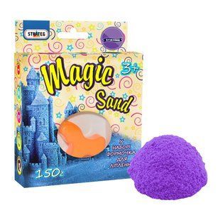 Кінетичний пісок Strateg Magic Sand бузковий з формочкою 150 г (39304) 2984 фото