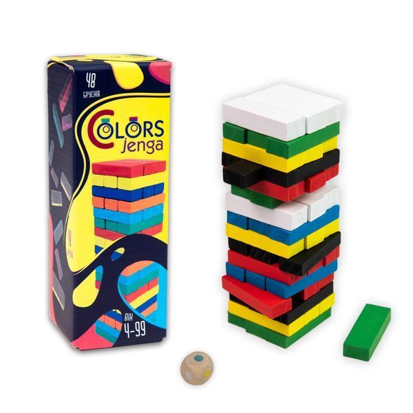 Настільна гра Strateg Дженга "Colors Jenga" 48 брусків (30717) 5910 фото