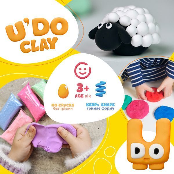 Набір для творчості "U'DO Clay 7 шт." брикет 6 г Strateg (30895) 11150 фото