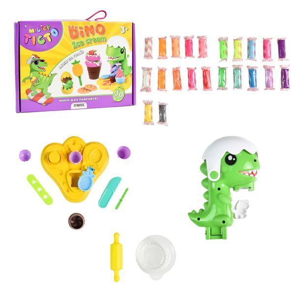 Набір для творчості Містер тісто Dino Ice Cream Strateg українською мовою (41024) 9478 фото