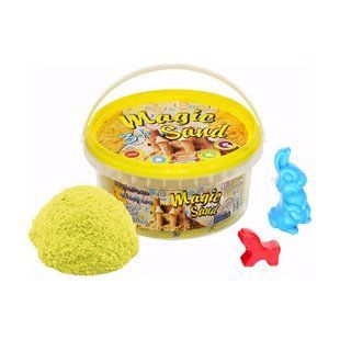 Кінетичний пісок Strateg Magic Sand жовтий у відрі 350 г (370-6) 3040 фото