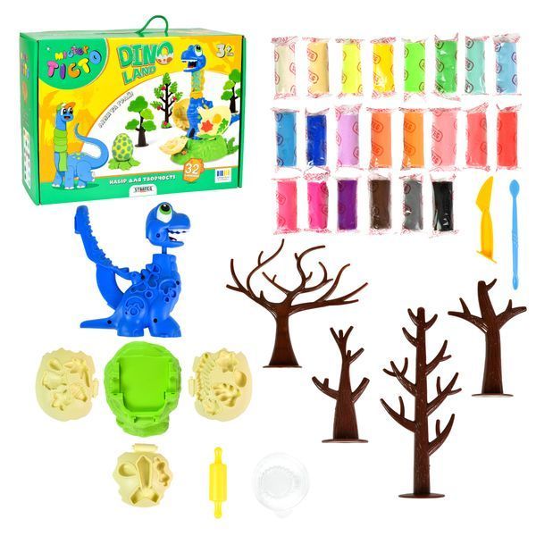 Набір для творчості Містер тісто Dino Land Strateg українською мовою (41035) 10563 фото